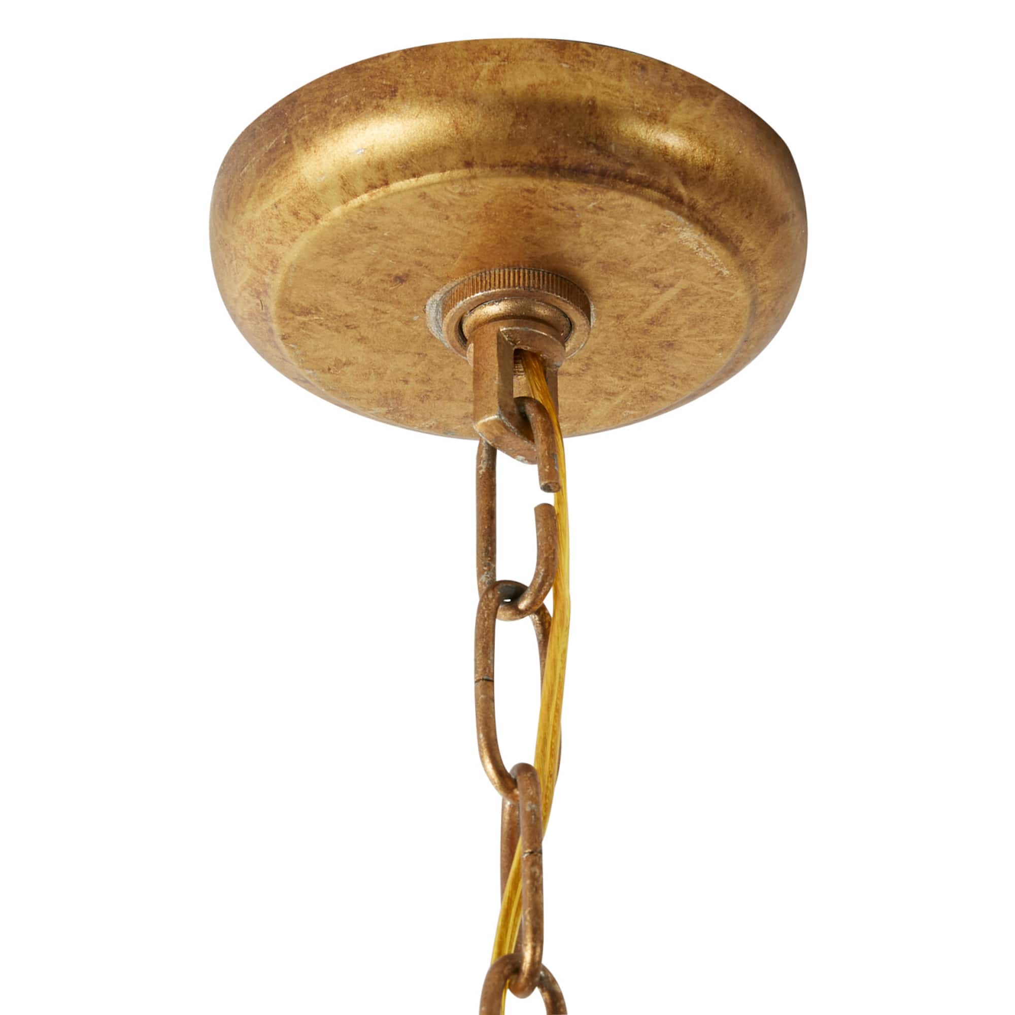 30" Gold Iron Modern Caged Chandelier